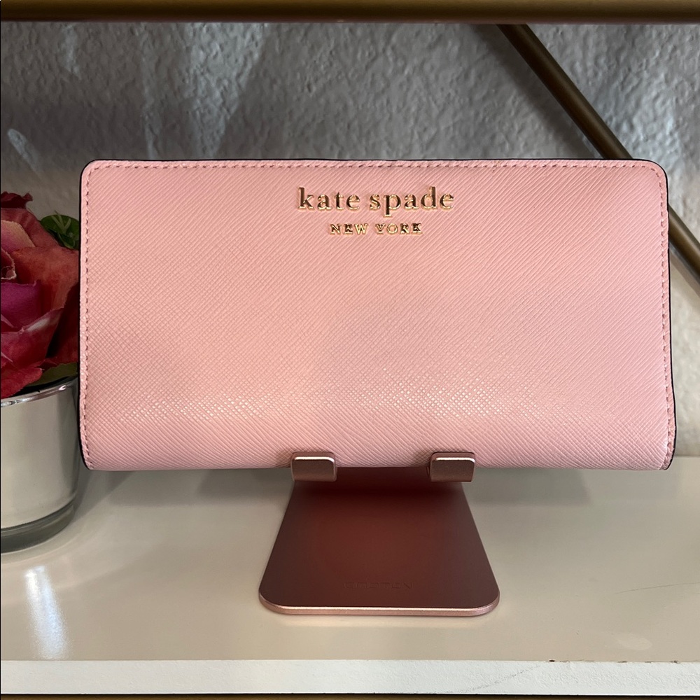 Kate Spade large Slim Bi-fold Wallet - Blush Pink